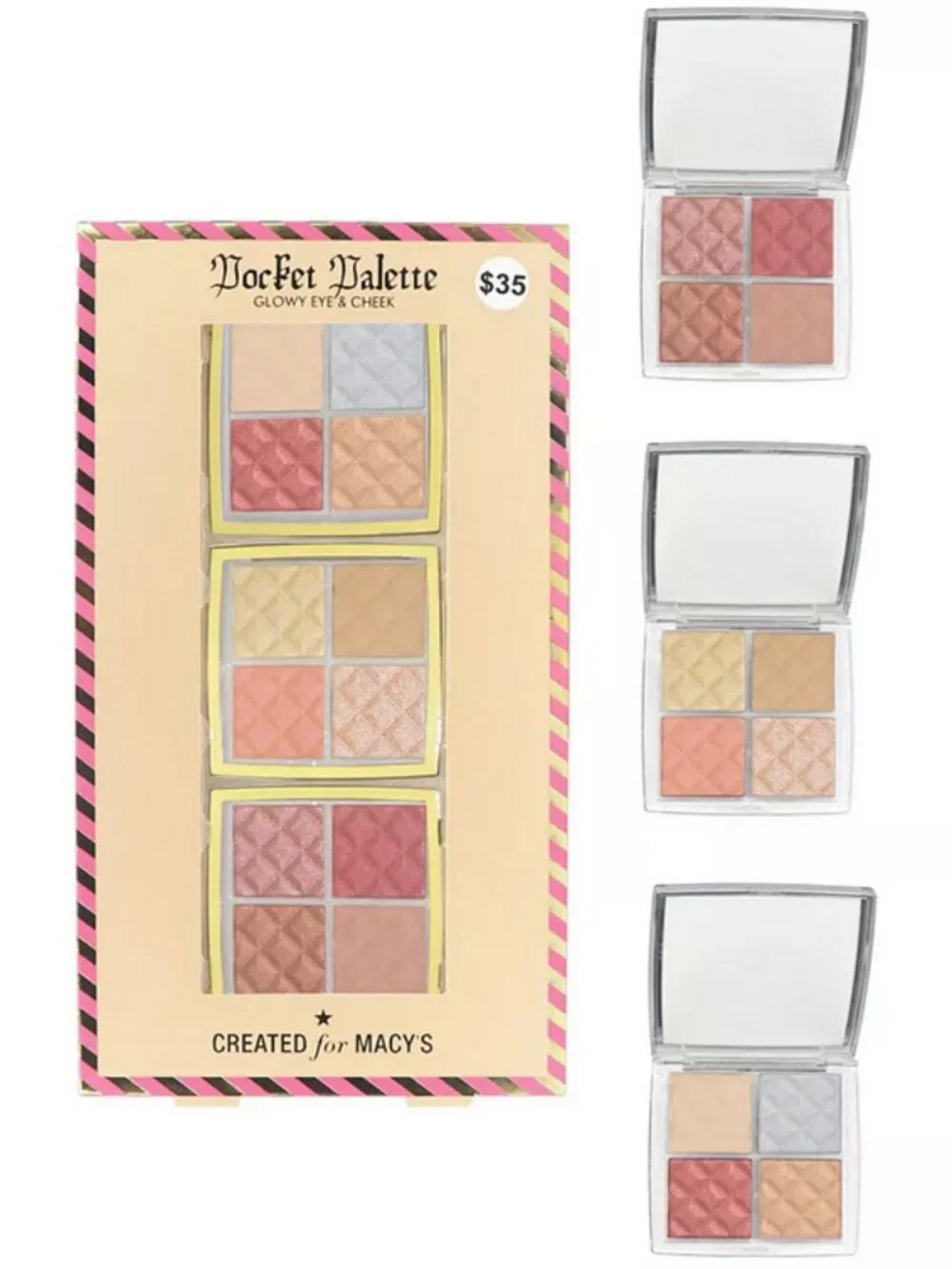 3-Pc. Glowy Eye & Cheek Pocket Palette Set NWT!